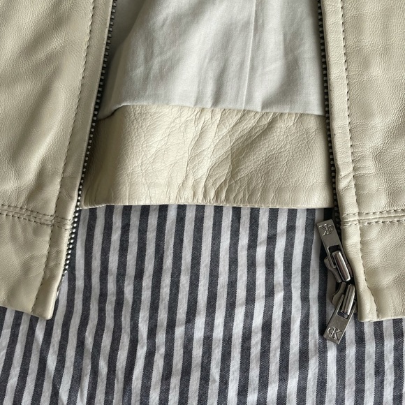 cK Leather Cream Bomber - Pristine! - Picture 3 of 6